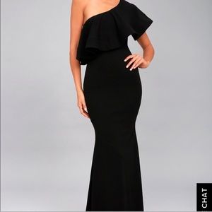 Lulus black one shoulder maxi dress